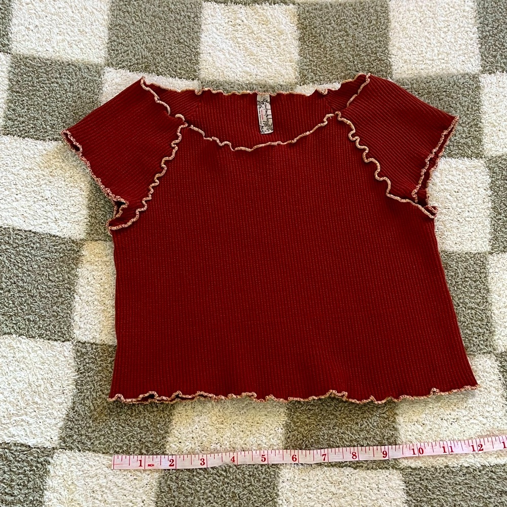 Free People Intimately Waffle Stretch Crop Top